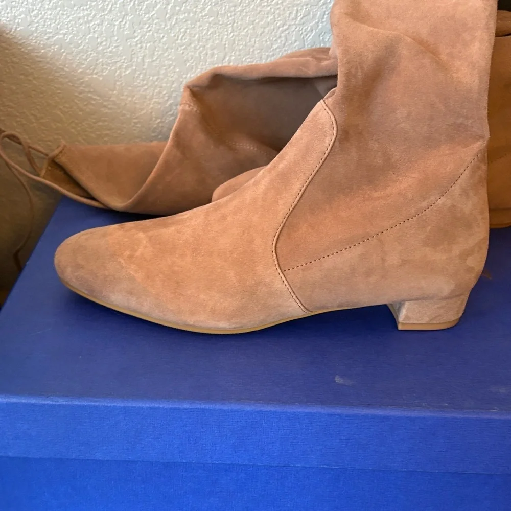 Stuart Weitzman Over-the-Knee Suede Boots in Dusty tan Taupe